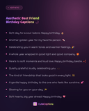 Aesthetic Best Friend Birthday Captions