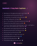 Aesthetic & Cozy Rain Captions