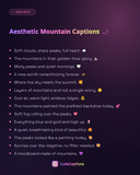 Aesthetic Mountain Captions