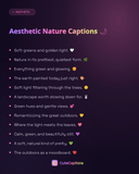 Aesthetic Nature Captions