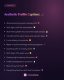 Aesthetic Profile Captions