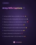 Army Wife Captions