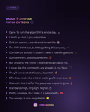 Baddie & Attitude TikTok Captions