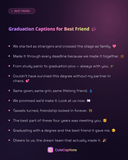 Graduation Captions for Best Friend