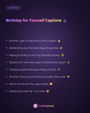 Birthday for Yourself Captions