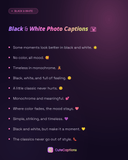 Black & White Photo Captions