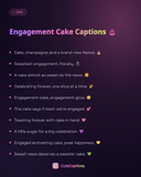 Engagement Cake Captions