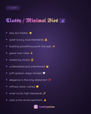 Classy / Minimal Bios