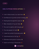 Cool & Attitude TikTok Captions