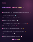 Cute / Aesthetic Birthday Captions