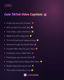 Cute TikTok Video Captions