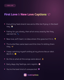 First Love & New Love Captions