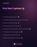 First Reel Captions
