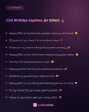 25th Birthday Captions for Others