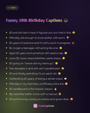 Funny 20th Birthday Captions