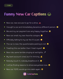 Funny New Car Captions