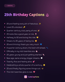 25th Birthday Captions