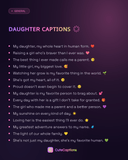 Daughter Captions