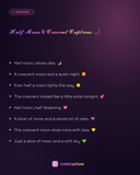 Half Moon & Crescent Captions