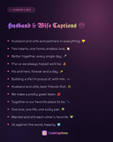 Husband & Wife Captions