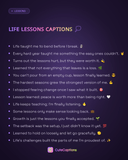 Life Lessons Captions