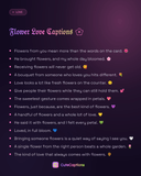 Flower Love Captions