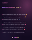 Men's Birthday Captions