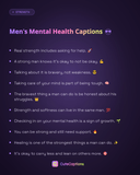 Men's Mental Health Captions