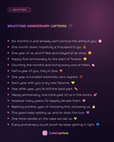 Milestone Anniversary Captions