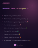 Mountain & Nature Travel Captions