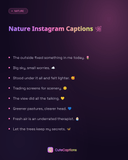 Nature Instagram Captions