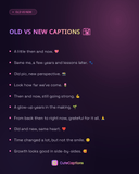 Old vs New Captions