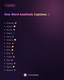 One-Word Aesthetic Captions