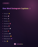 One-Word Instagram Captions