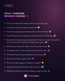 Peace & Reflective Mountain Captions
