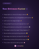 Dance Performance Captions