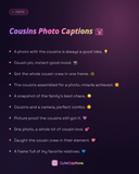 Cousins Photo Captions