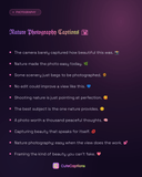 Nature Photography Captions