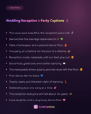 Wedding Reception & Party Captions
