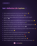 Sad & Reflective Life Captions