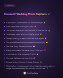 Romantic Wedding Photo Captions