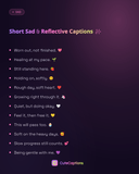 Short Sad & Reflective Captions