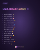 Short Attitude Captions