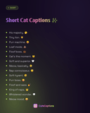 Short Cat Captions