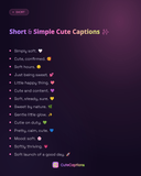 Short & Simple Cute Captions