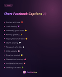 Short Facebook Captions