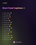 Short Food Captions