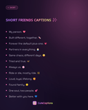 Short Friends Captions
