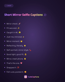 Short Mirror Selfie Captions