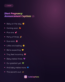 Short Pregnancy Announcement Captions